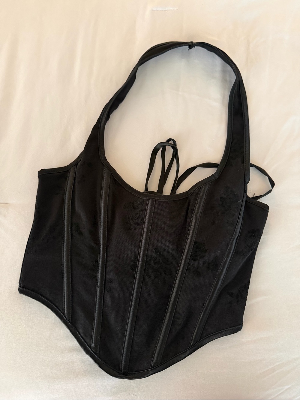 Black Corset Top Halter